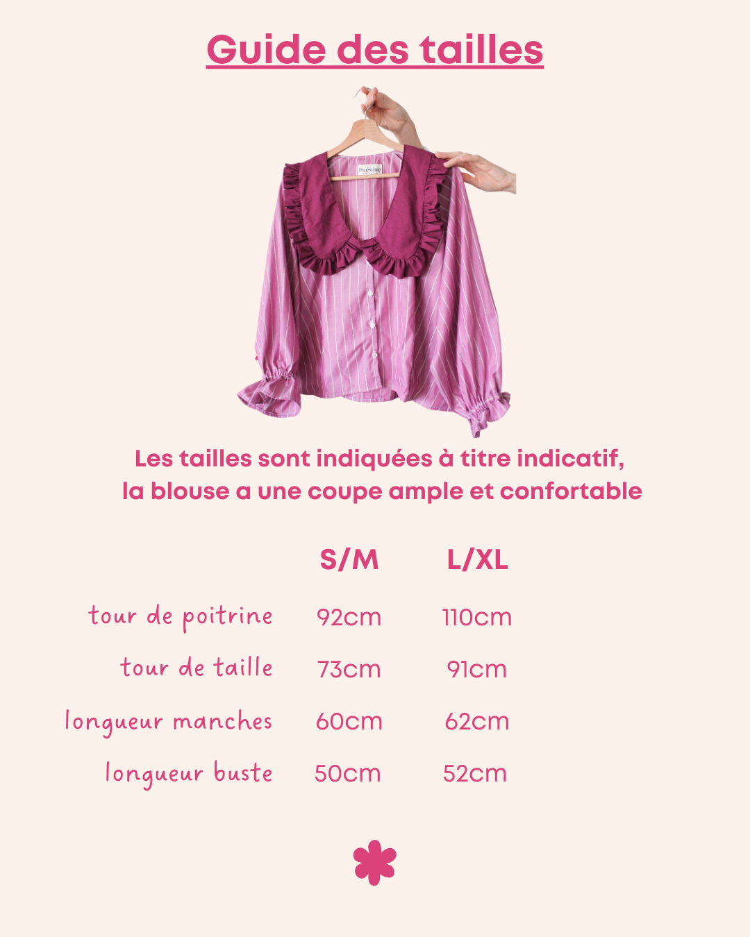 Blouse manche longue rose (L/XL)