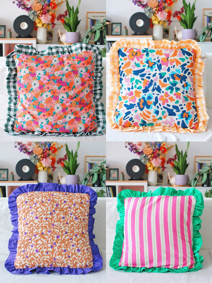 Housses coussins colorées