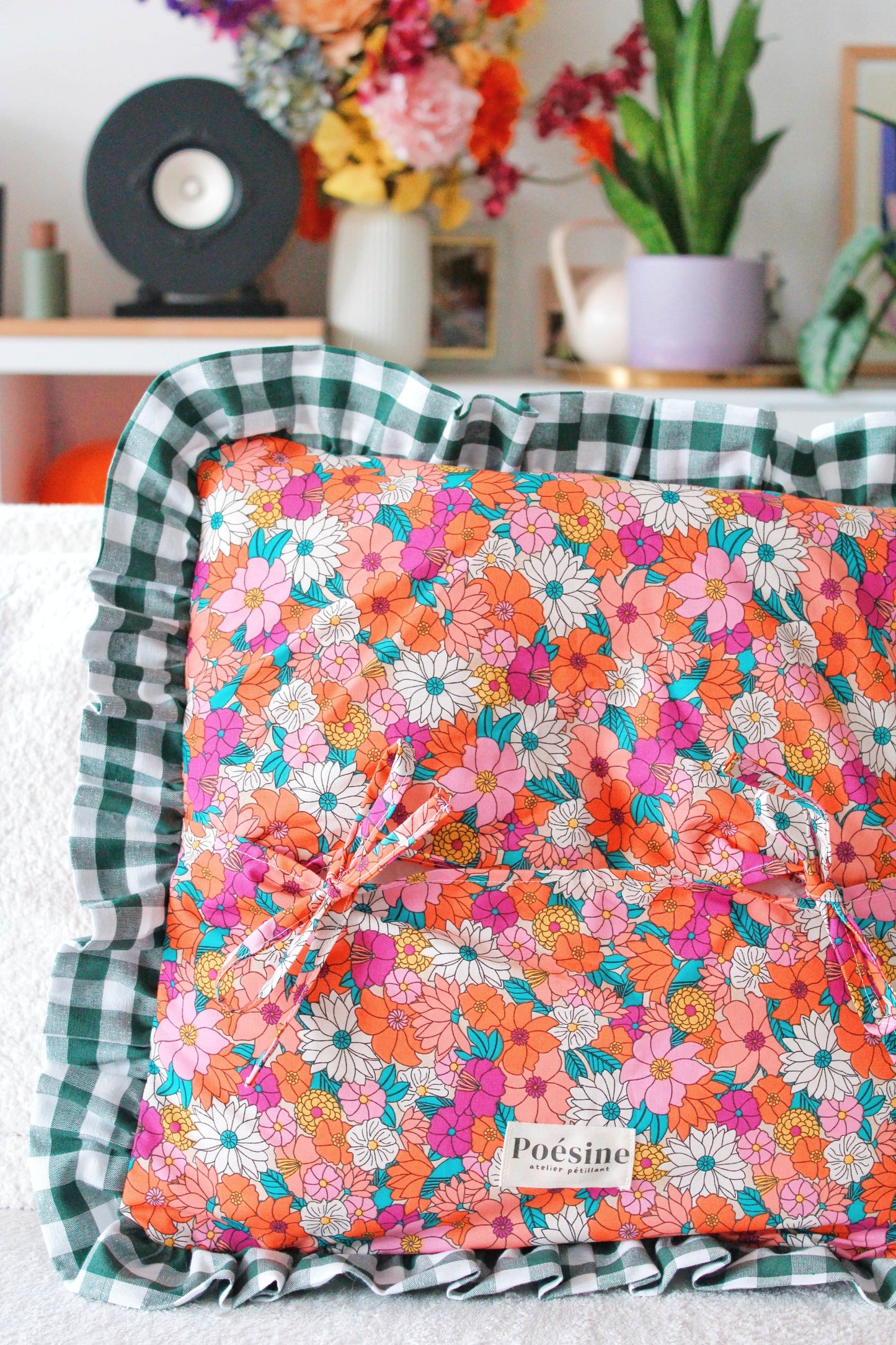 Housses coussins colorées