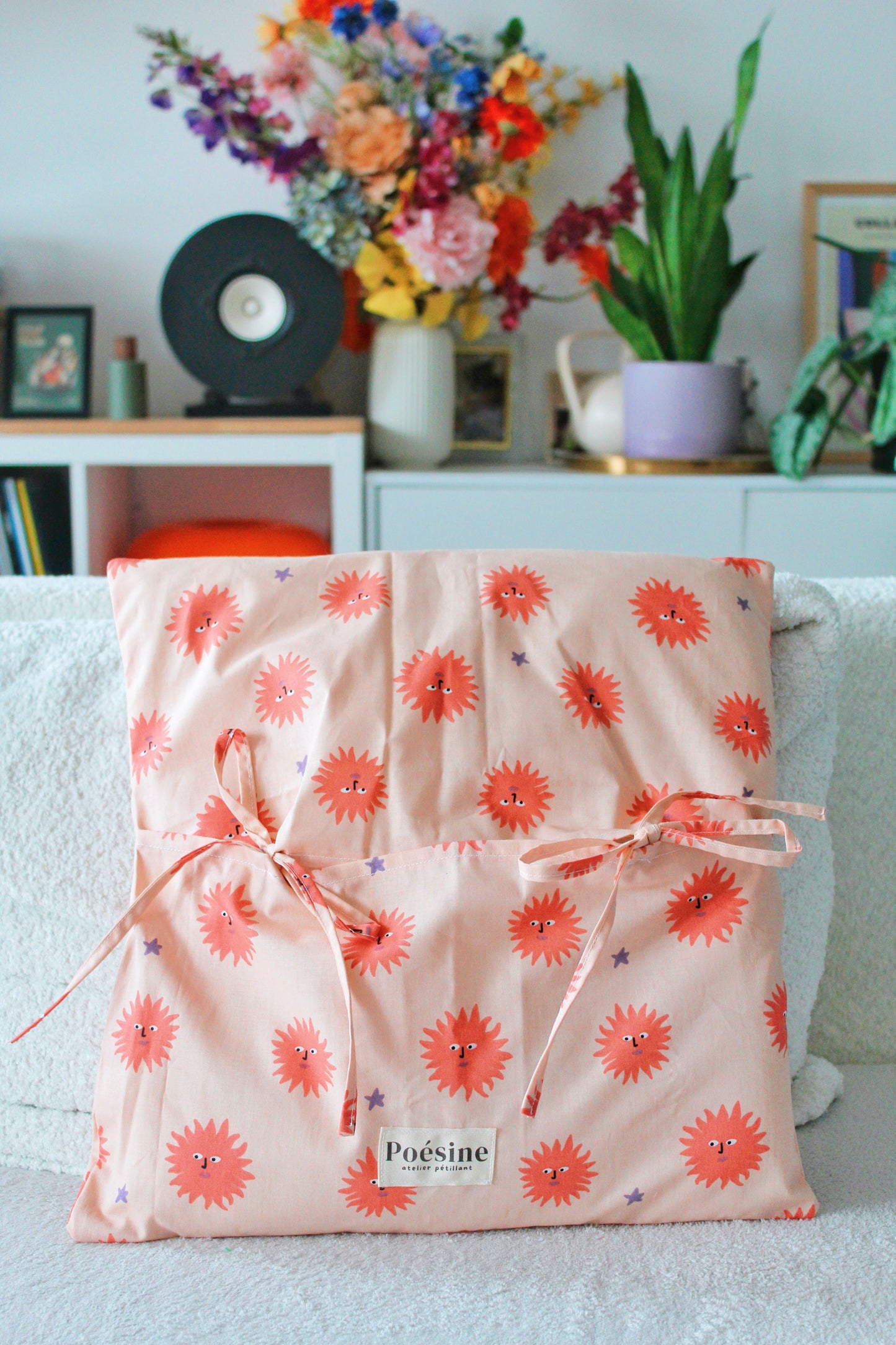 Housses coussins colorées