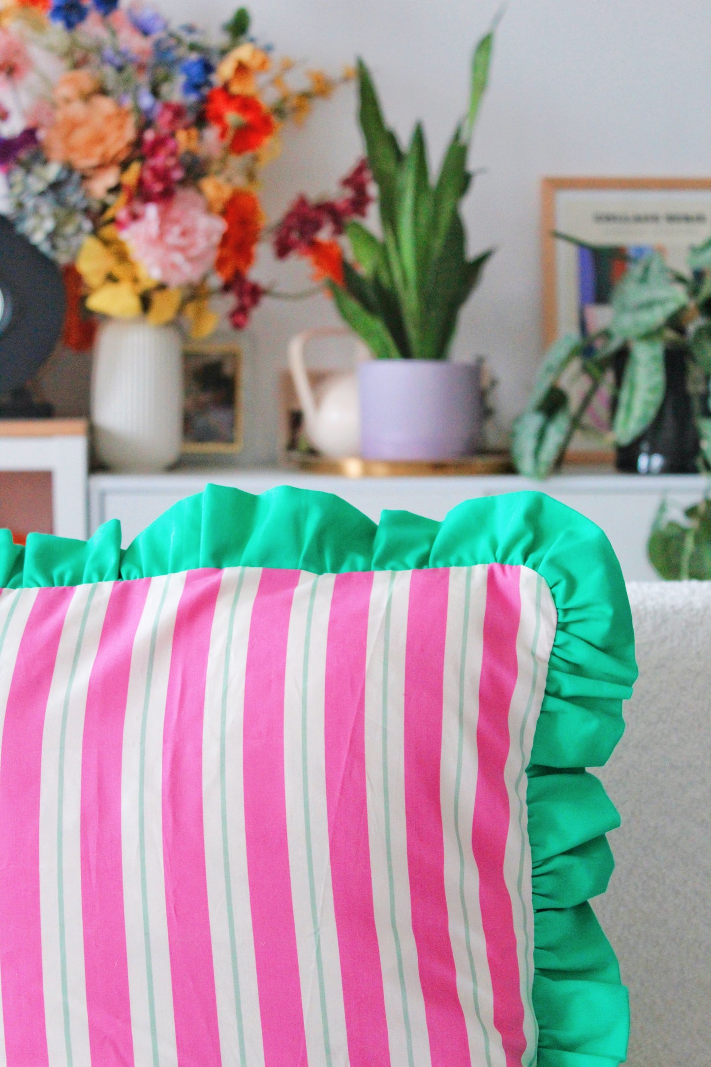 Housses coussins colorées