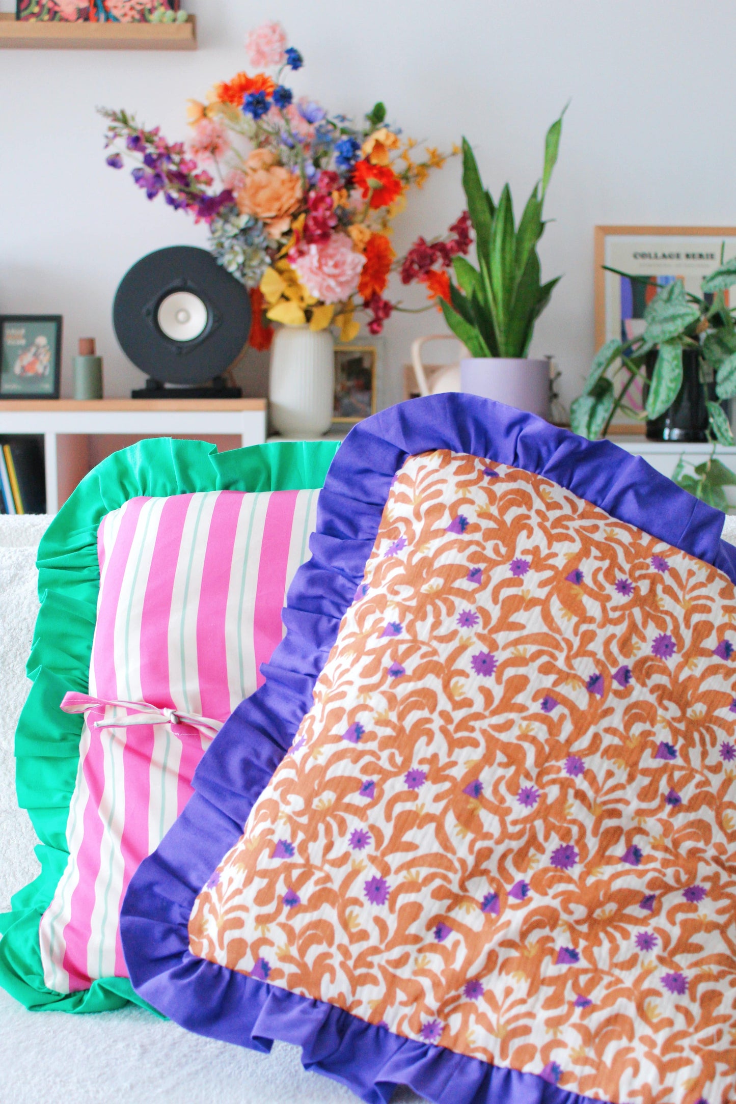 Housses coussins colorées