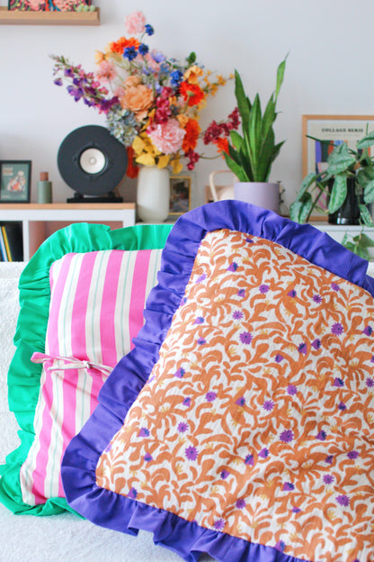 Housses coussins colorées