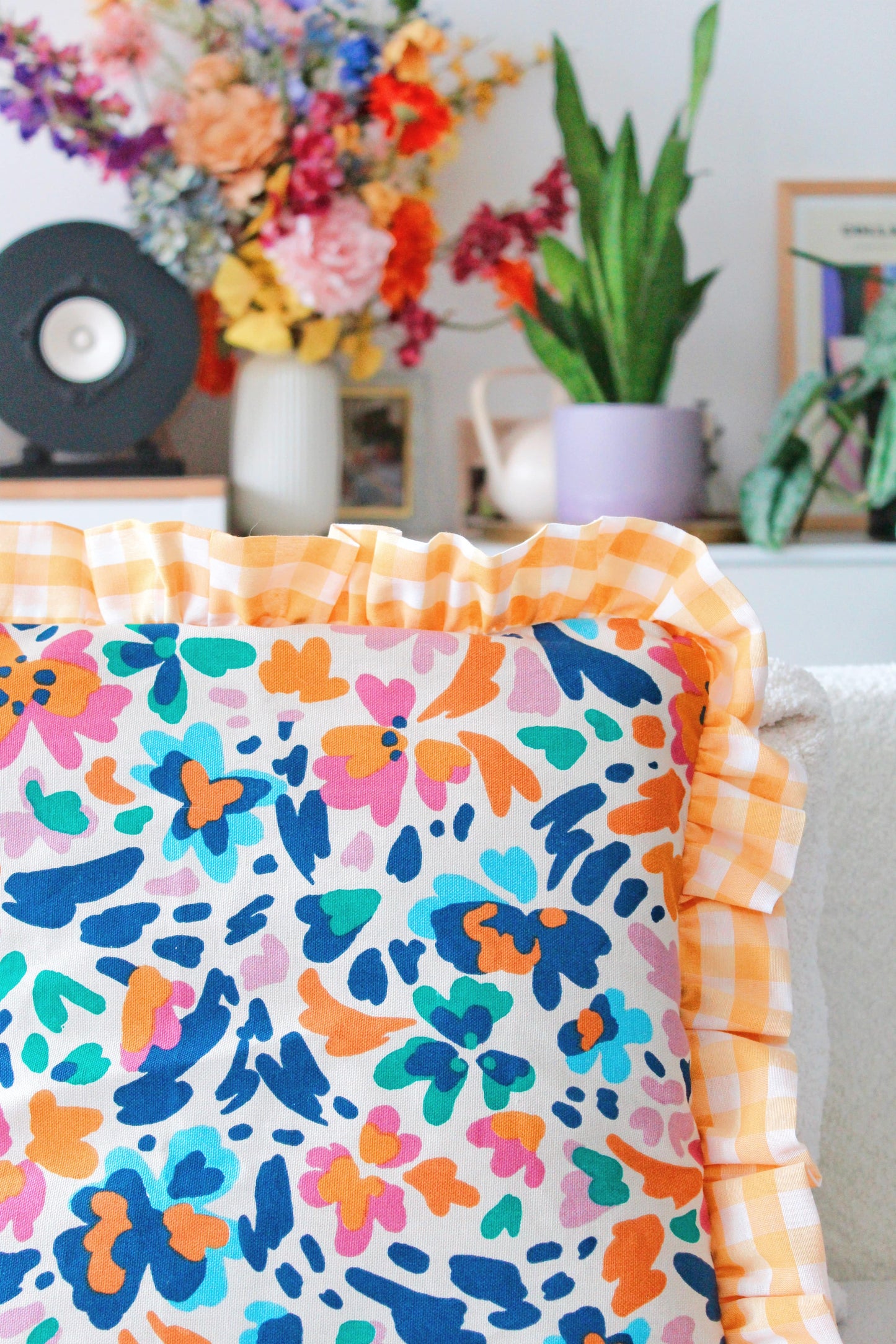 Housses coussins colorées