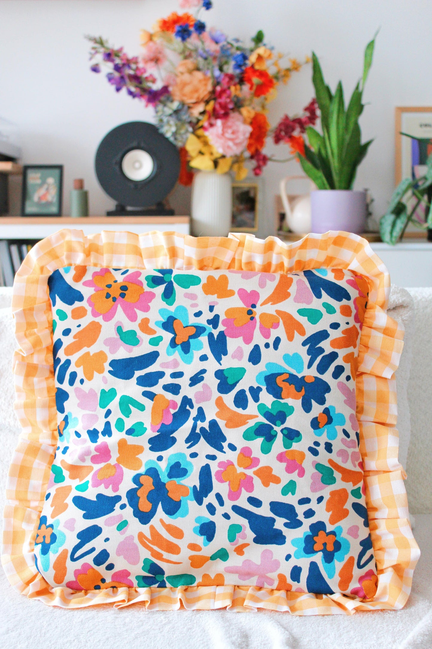 Housses coussins colorées