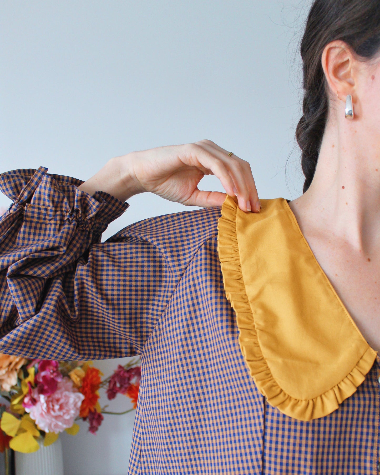 Blouse manche longue vichy automne (S/M)